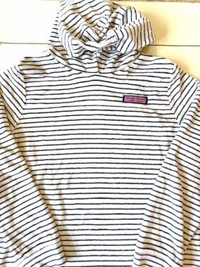 Vineyard Vines Girls Sz M 10-12 Cover up white blue stripes
